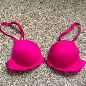 Hot pink push-up bra